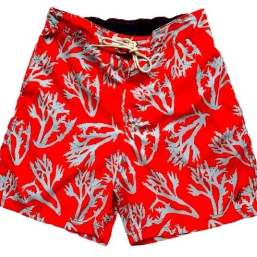 NAUTICA Men’s‎ Swim Trunk | Tomato Red & Gray |Size Medium